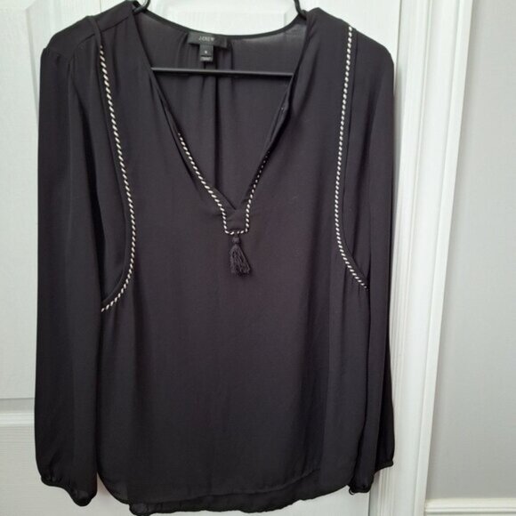 J Crew Black V-Neck Top - Picture 1 of 6